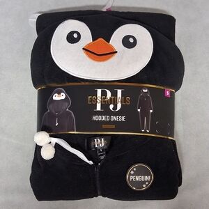PJ Essentials Hooded Penguin Pajama Small Black Whilte New in Package